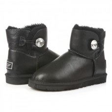 UGG Bailey Button Mini Bling Leather Black